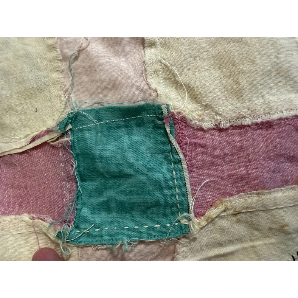 Vintage Atq Handmade Quilt Butterfly Feedsack Quilt Topper Homemade 76